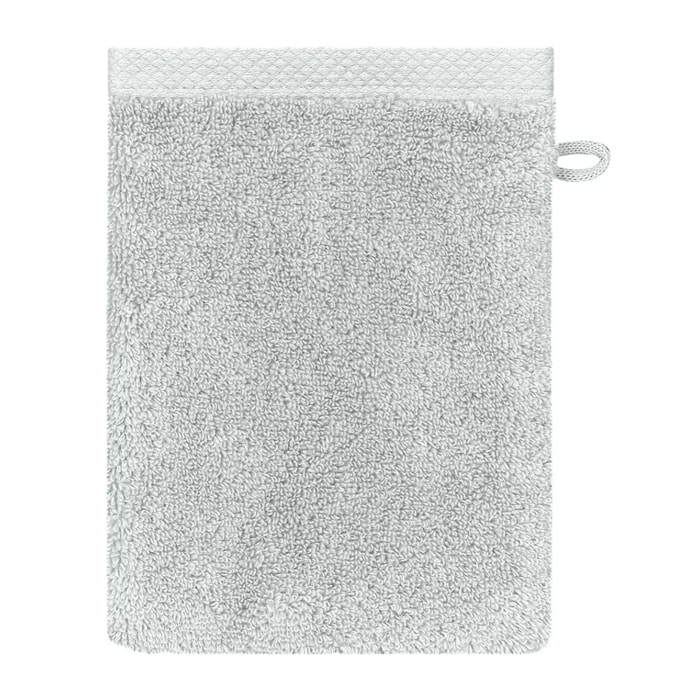 Gant de toilette pur coton 550 g/m² uni gris Elea nuage