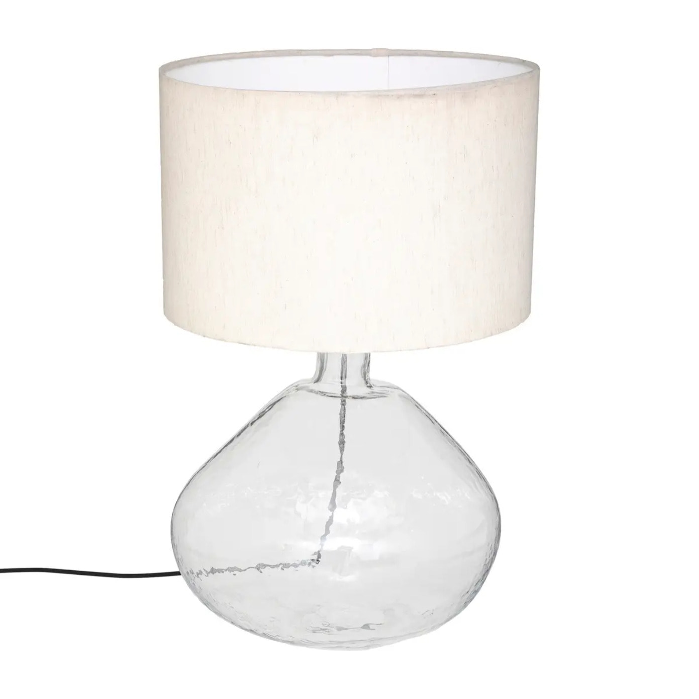 Lampe "Melly" - métal et verre - blanc - H60 cm