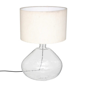 Lampe "Melly" - métal et verre - blanc - H60 cm