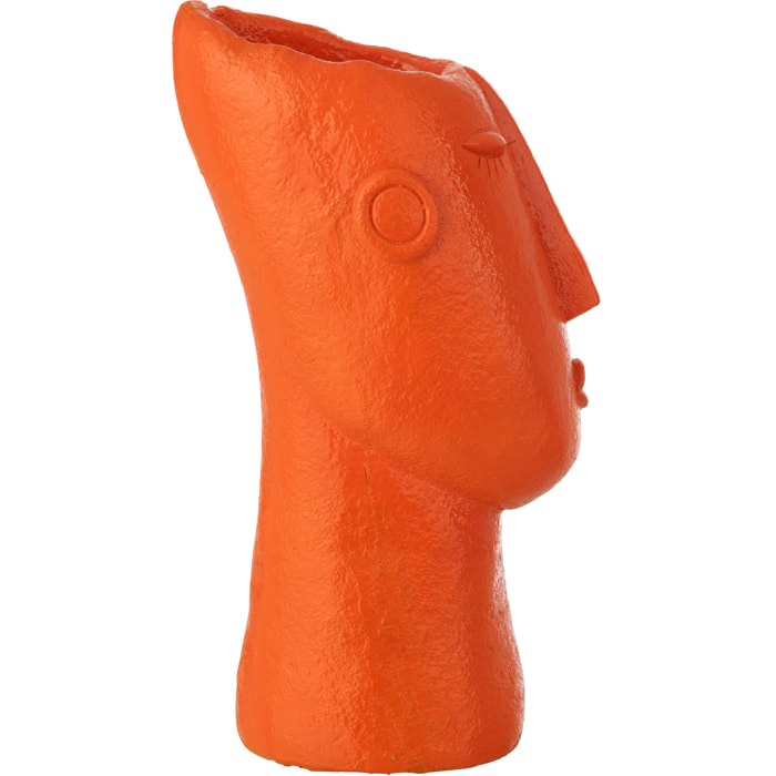 J-Line Vase Visage Extérieur - ciment - orange foncé