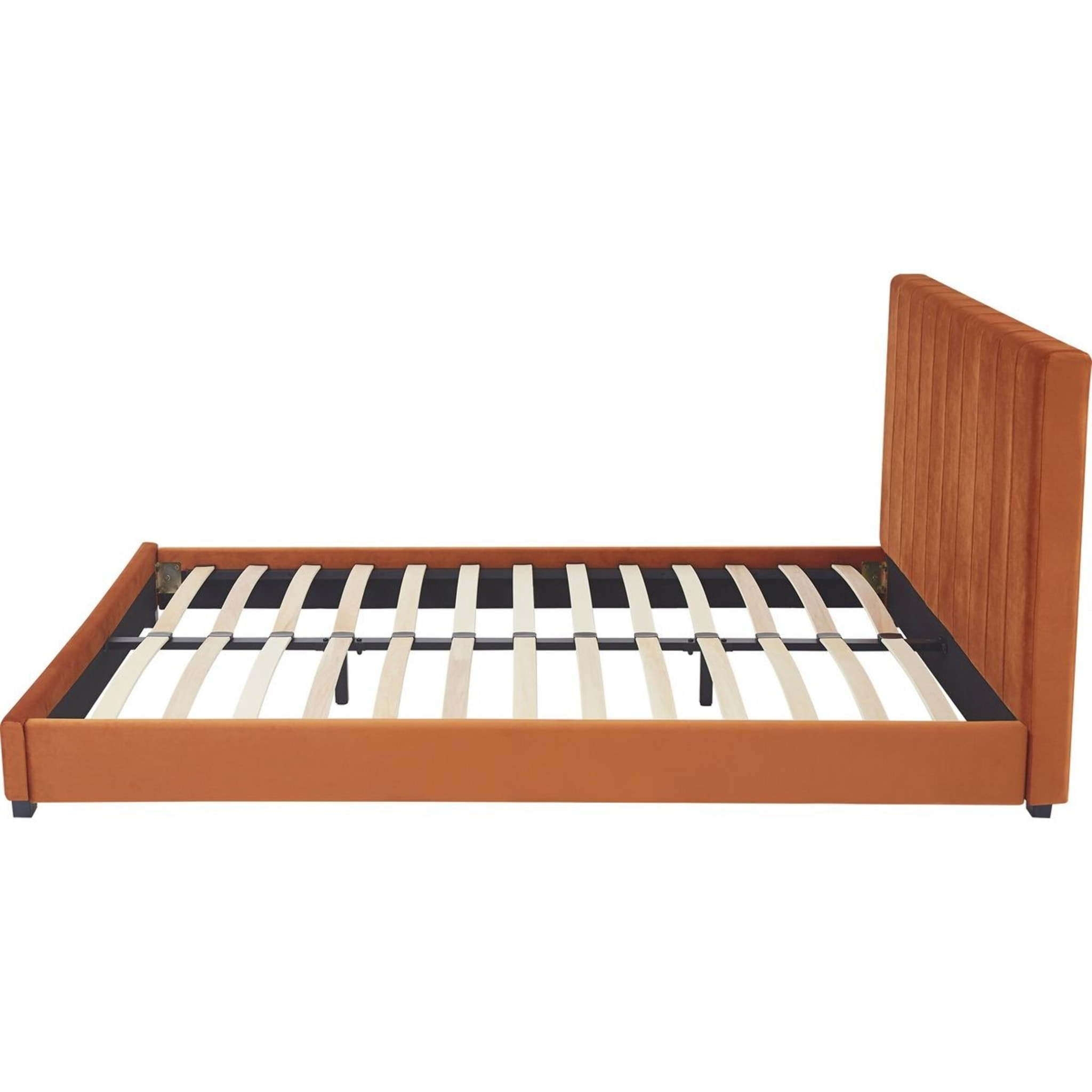 Lit avec tête de lit en velours - WILLIAM