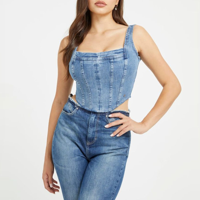 Top Neil - coton - bleu denim