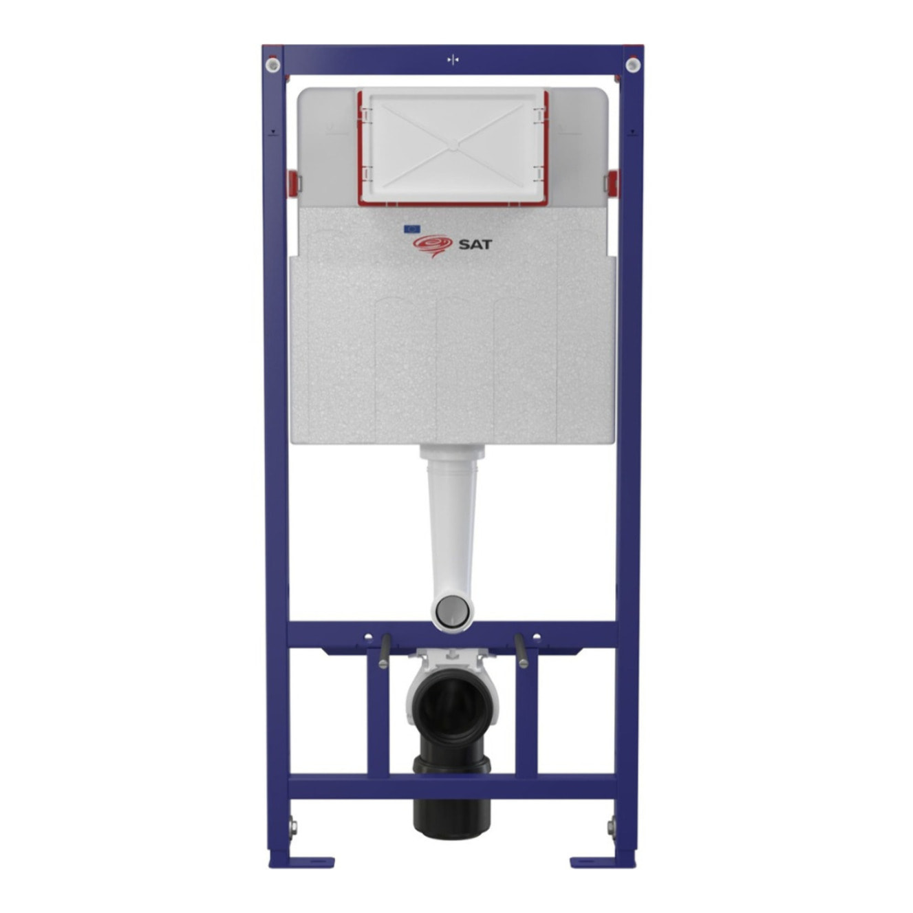 WC-Komplettset Schwarz Matt mit Vorwandelement ECO 2L, Rimless Hänge-WC & SoftClose-Sitz (STECE14BMT01-IN)