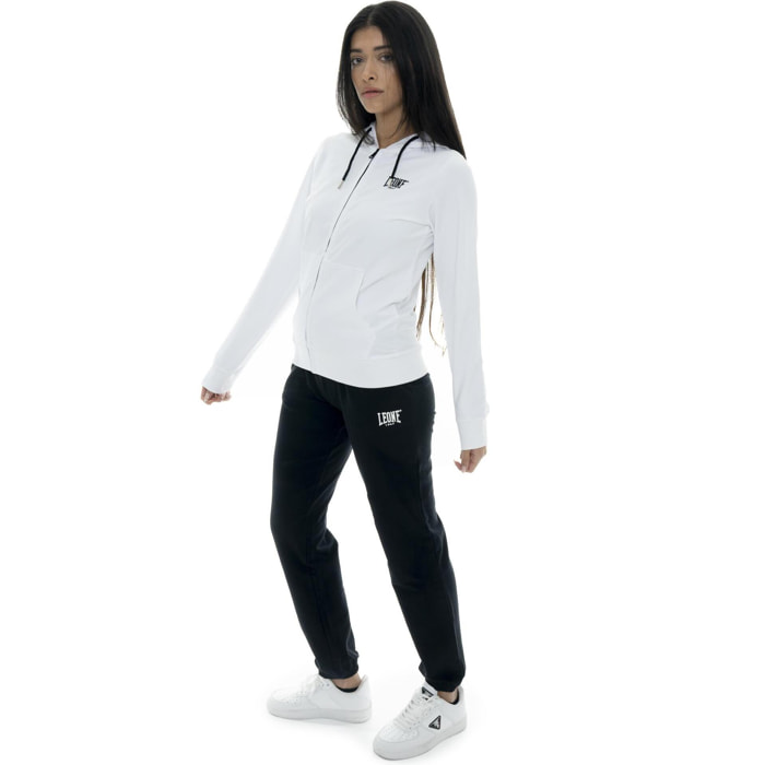 Chándal básico de algodón con cremallera y capucha para mujer de Leone Basic.