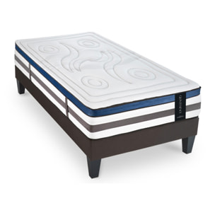 Ensemble Matelas Quintessence & Sommier Kit Tissu, Mémoire de Forme & Haute Densité, 30 cm, Accueil Enveloppant, Soutien Ferme