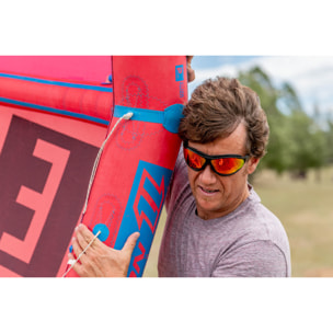 Gafas de deportes acuáticos OCEAN TIERRA DE FUEGO - Negro brillante / Revo roja