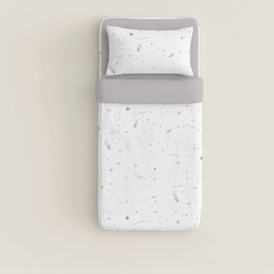 Saco Nórdico Estampado - Infantil - Con cremallera - Incluye 1 Funda de Almohada - 100% Algodón - Viaje Espacial