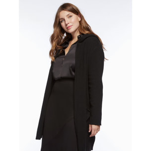 Fiorella Rubino - Cardigan aperto con cappuccio - Nero