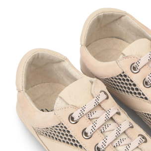 Sneaker Luisa en napa y ante con cierre de cordones