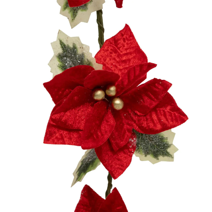 Guirlande poinsettia 1,80 m plastique