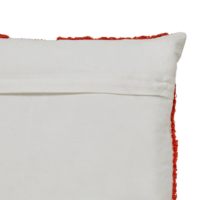 Coussin "Poppy" coton tufté orange 50x50cm