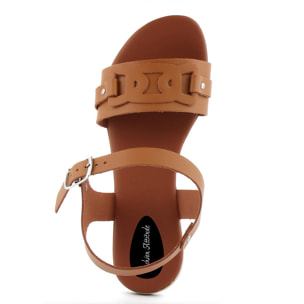 Sandalo Donna in pelle colore Cammello