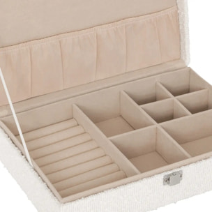 Boîte à bijou "Loe" bouclette blanc 28x19cm