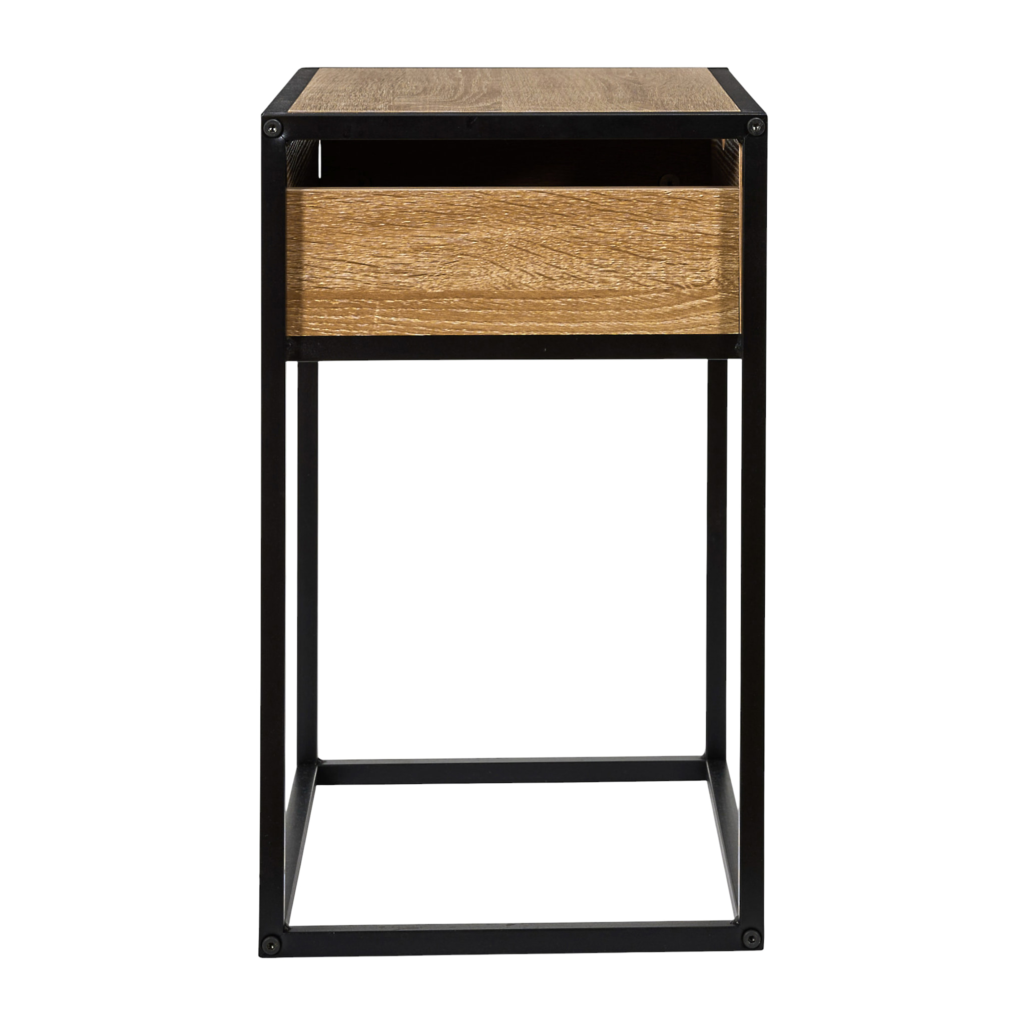 Table de Chevet - HOME DECO FACTORY - Loka - Industriel - Noir et Marron