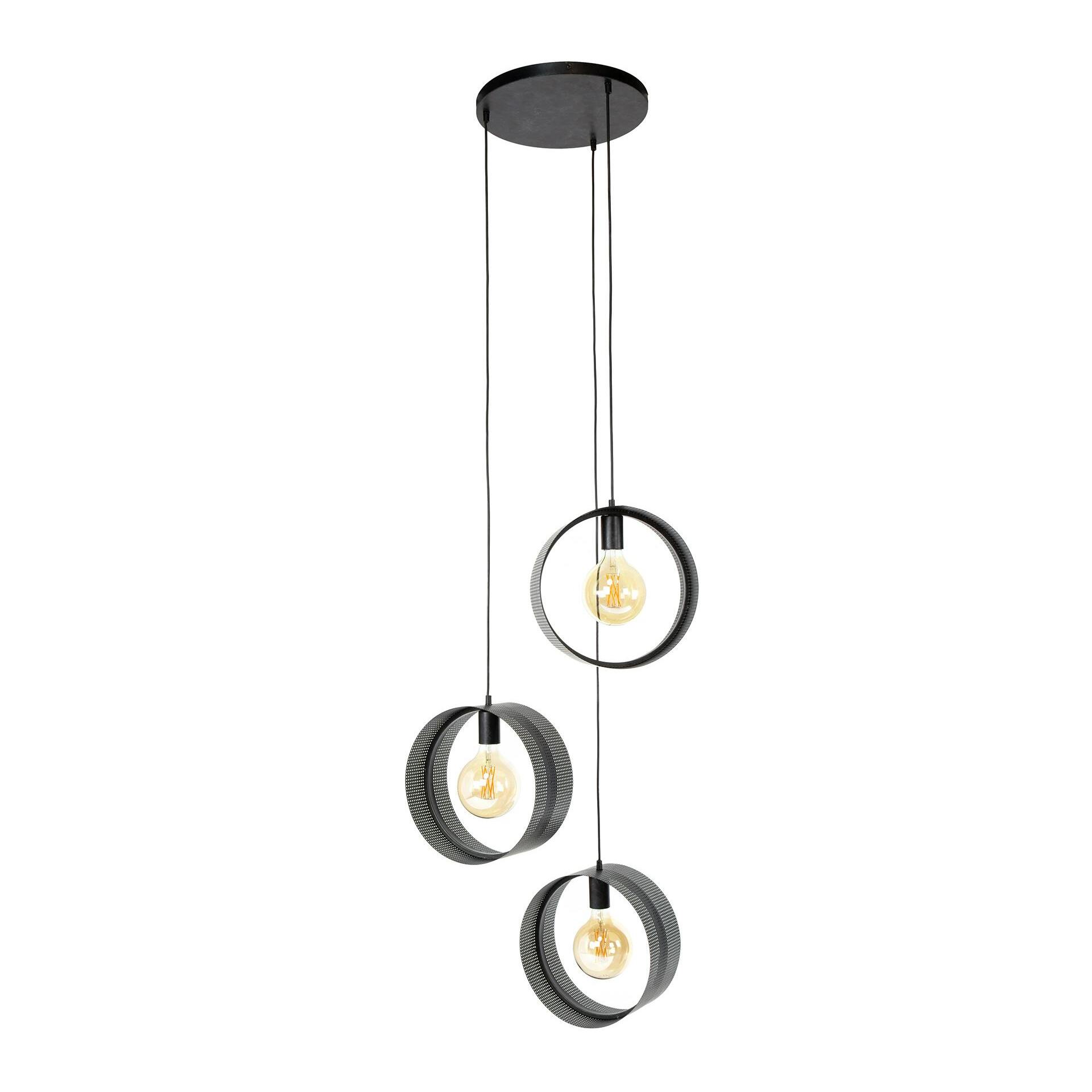 Suspension design 3 anneaux en métal perforé RALF