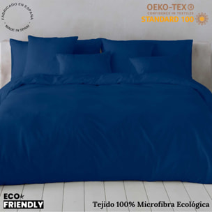 Icehome - Funda Nórdica Lisa - 100% Microfibra - Incluye 1/2 Fundas de Almohada - Azul