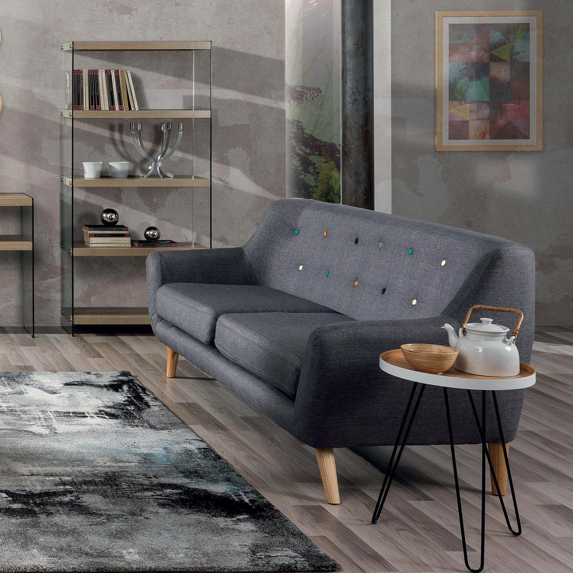Tableau décoratif Tomasucci GEOMETRICAL COLOURS, en MDF et PVC, marron, 57 × 2,5 × 77 cm