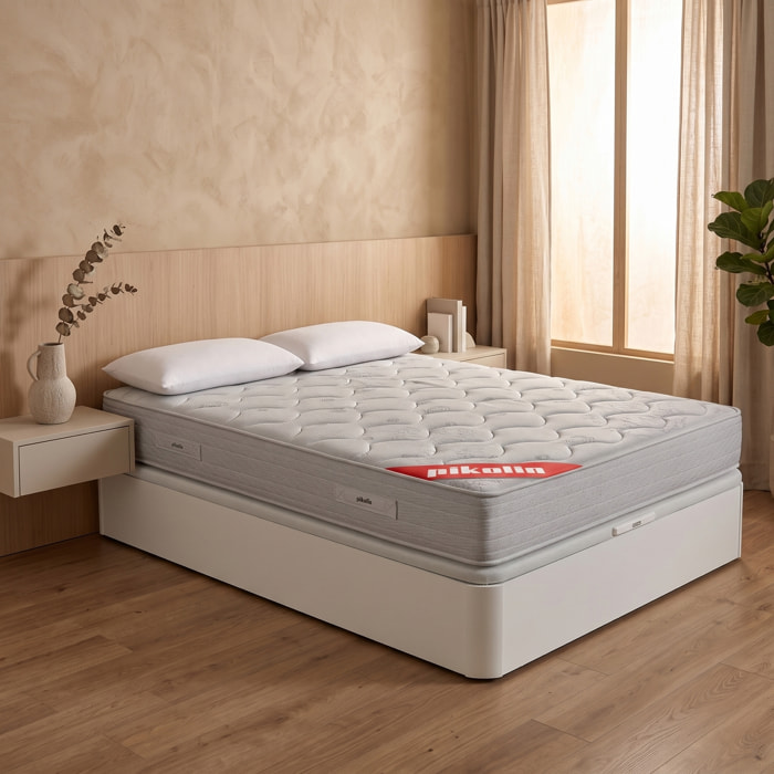 Colchón Muelles y Visco + Canapé Abatible + Almohadas de fibra | ENVIO, MONTAJE Y RETIRADA INCLUIDO | Normablock®