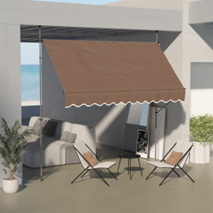 Toldo Manual Retráctil 3x1,2 m Toldo Exterior Terraza Enrollable Altura Ajustable con Manivela 210-300 cm Sin Taladro Protección UV30+ para Balcón Jardín Café