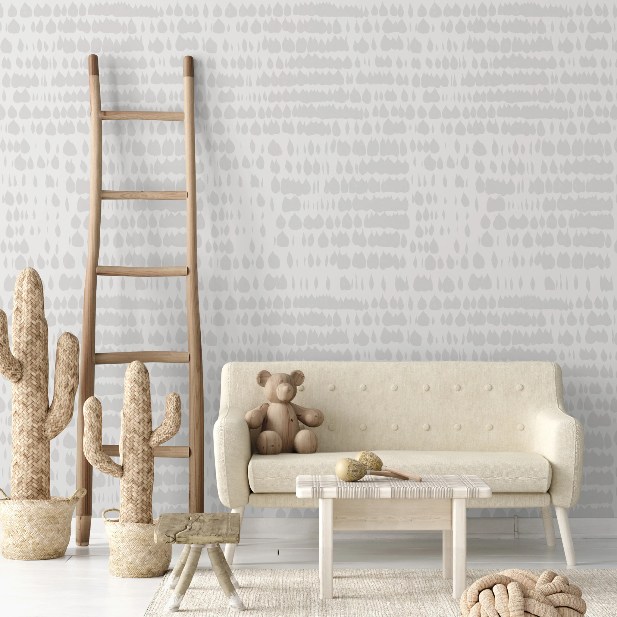 Carta da Parati Bianca Grigia