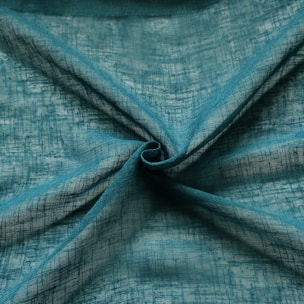 Voilage   - Effet lin fluide - Bleu Paon