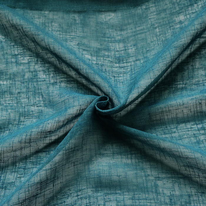 Voilage   - Effet lin fluide - Bleu Paon