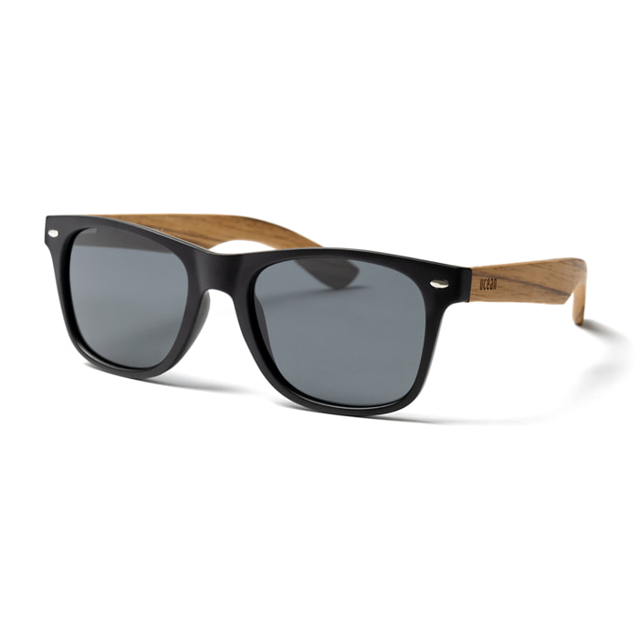 Gafas de sol OCEAN BEACH WOOD - De madera negro con patillas marrón y / Ahumada