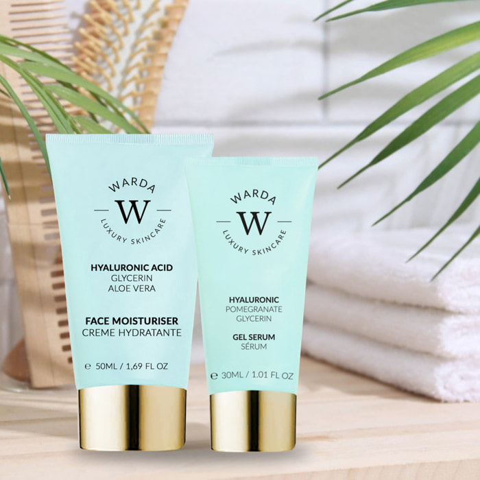 HIDRATANTE CON ÁCIDO HIALURÓNICO AUMENTADOR DE LA HIDRATACIÓN DE LA PIEL 50 ml + SUERO EN GEL CON ÁCIDO HIALURÓNICO AUMENTADOR DE LA HIDRATACIÓN DE LA PIEL 30 ml