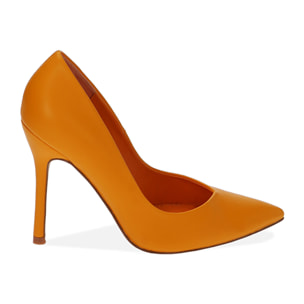 Zapato de tacón naranja, tacón 10,5 cm.