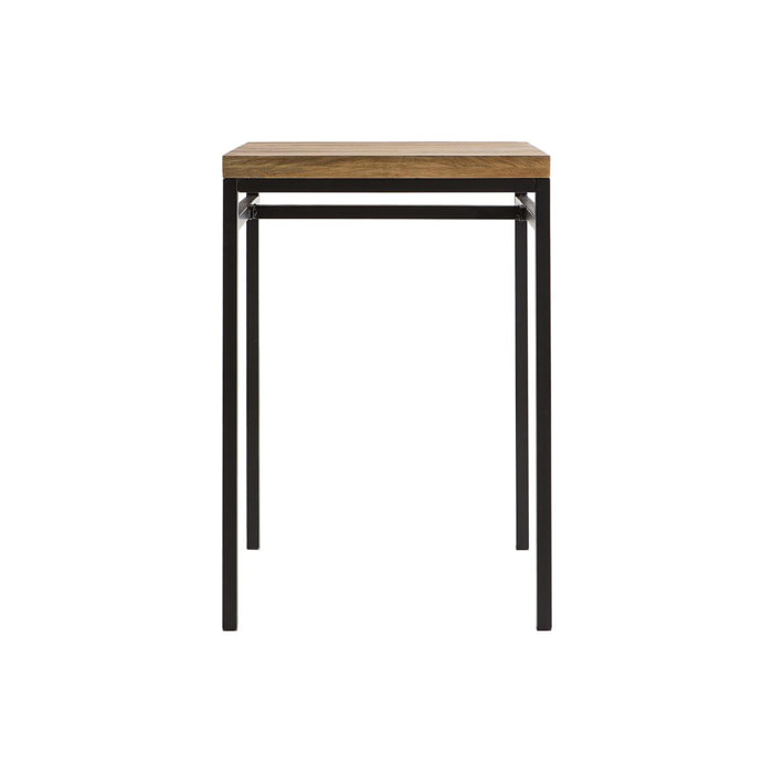 Table haute carrée en manguier massif et métal noir L70 cm YPSTER