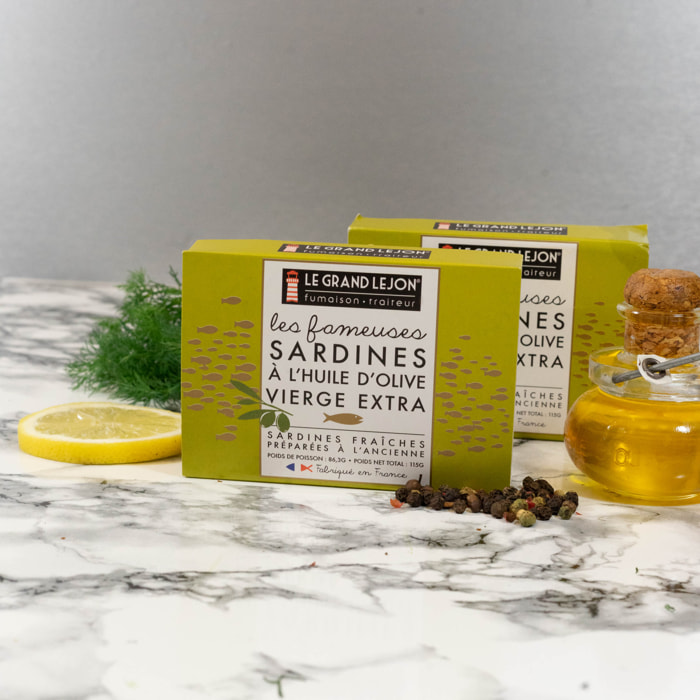 2 boites de sardines à l'huile d'olive vierge extra - 2 x 115 g - France