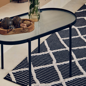 Nala - tapis moderne motif losange, noir