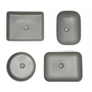 Vasque à poser ronde diamètre 39 cm - gris mat - sans trop-plein - SAT Infinitio