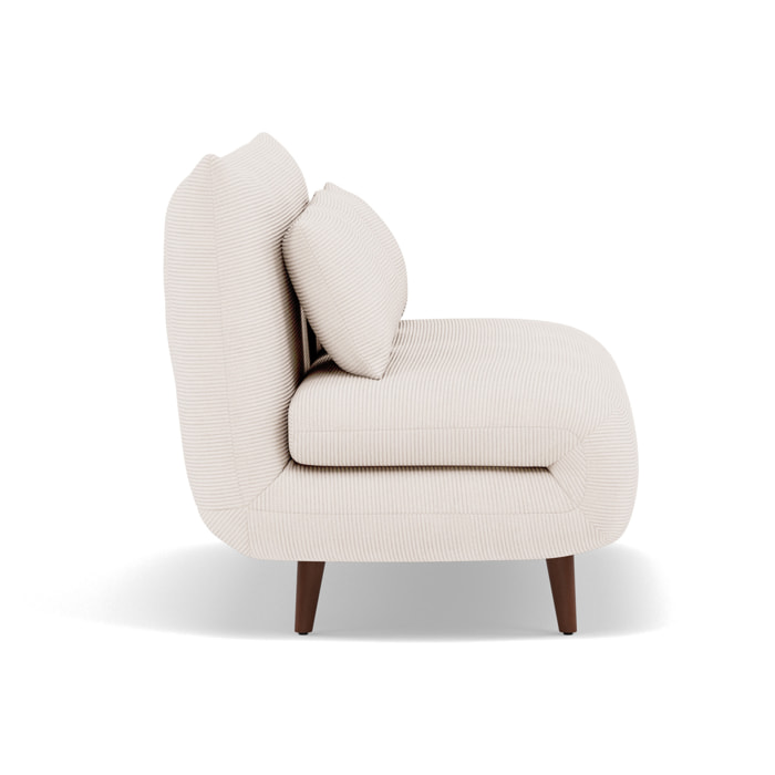 Lumi - Banquette convertible clic-clac 2 places en velours côtelé - Beige