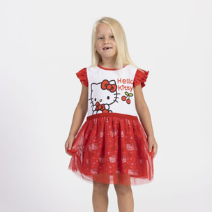 Vestido Single Jersey Fantasia Hello Kitty
