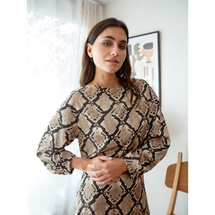 Blusa satén brisa marrón