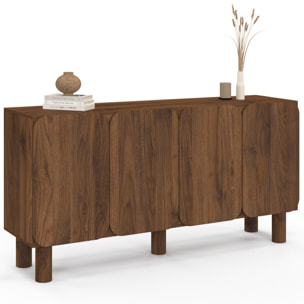Buffet Miranda 4 portes effet noyer 160cm