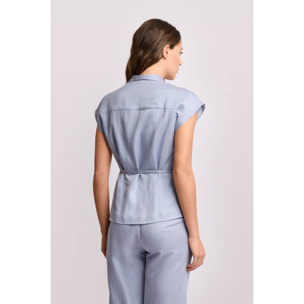 Kocca - Blusa con colletto a punta Donna, Tinta unita, Scollo a V