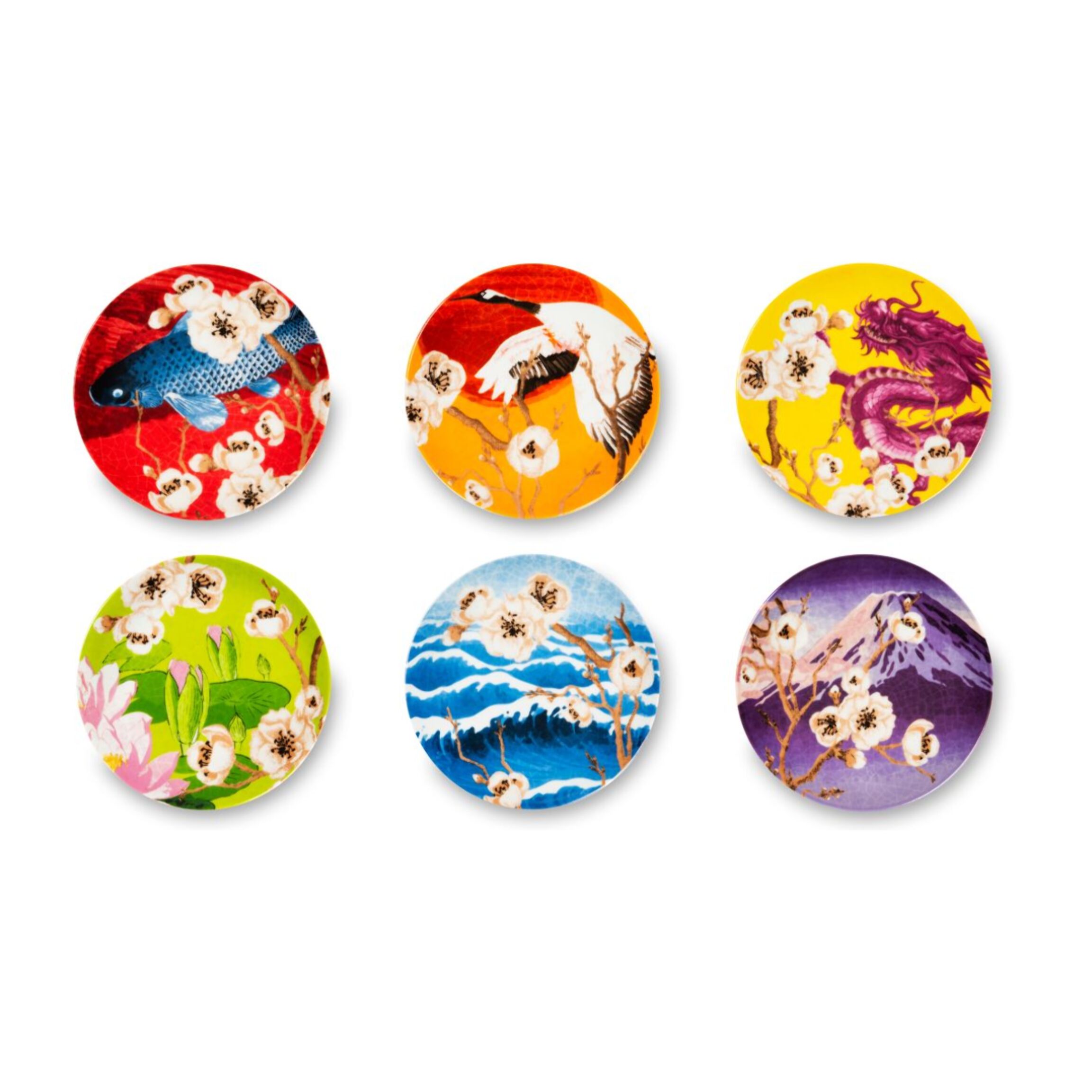 Set de 6 assiettes apéritif en porcelaine Excelsa – Fuji, Multicolore