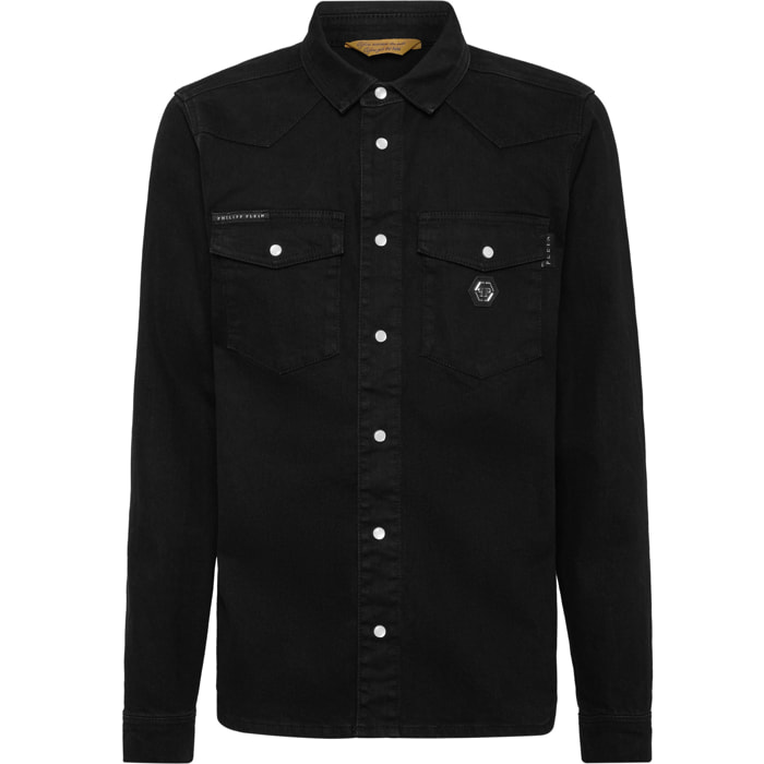 PHILIPP PLEIN Denim Shirt Ls