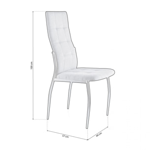 Pack 4 sillas de comedor en tejido gris 57x44 cm Diana Tejido - Gris