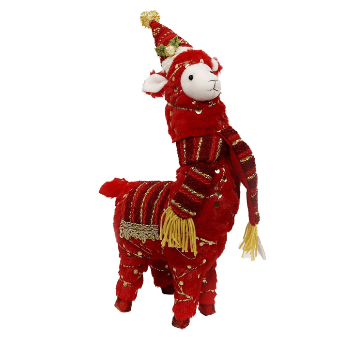 DAM  Decorazione natalizia.Bambola di alpaca. 23x8x43 cm. colore rosso
