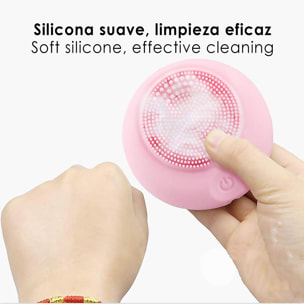 Mini spazzola elettrica per la pulizia del viso in silicone per la cura della pelle.