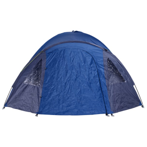 Tente de camping 4-5 personnes bleu marine