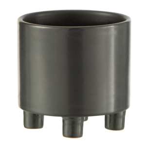 J-Line cache-pot Smoke - céramique - gris/noir - small - Ø 12.5 cm