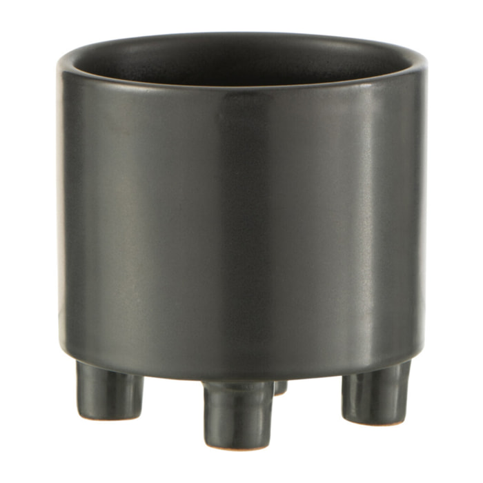 J-Line cache-pot Smoke - céramique - gris/noir - small - Ø 12.5 cm
