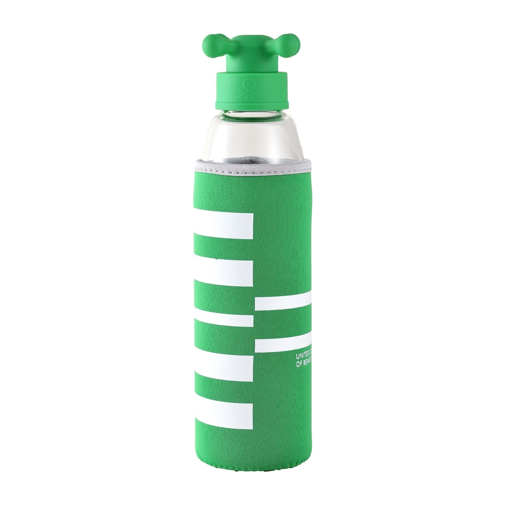 Botella de agua 500ml borosilicato funda verde y tapa de grifo rainbow be