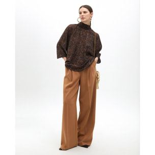 Blusa Collo Alto Stampa Animalier