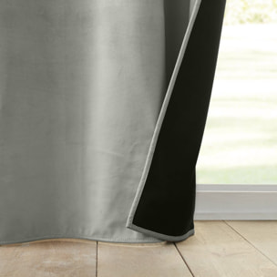 Rideau isolant et thermique en velours - Gris