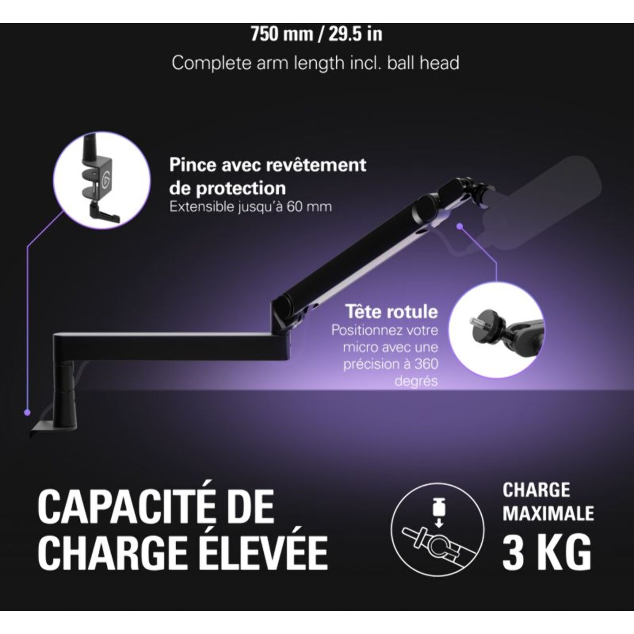 Bras de micro ELGATO Wave Mic Arm Pro